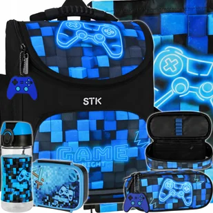 Tornister Plecak Szkolny Dla Chłopca Gracza Pixele Blue Pad W Pady - Plecaki szkolne i tornistry - miniaturka - grafika 1