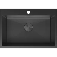 Zlewozmywaki - Mexen Solix zlewozmywak stalowy 1-komorowy 650 x 450 mm, czarny HC - 6403651000-70HC - miniaturka - grafika 1