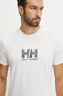 Koszulki męskie - Helly Hansen t-shirt bawełniany CORE GRAPHIC męski kolor szary wzorzysty 53936 - miniaturka - grafika 1