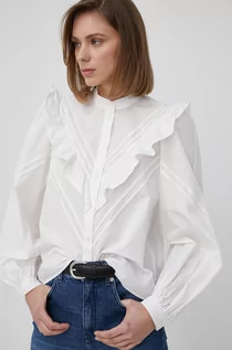 Koszule damskie - Marc O'Polo Marc O'Polo koszula bawełniana damska kolor biały regular ze stójką - grafika 1
