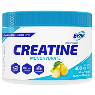 6PAK Creatine Monohydrate 300 g Jar Lemon (5902811814577) - Kreatyna - miniaturka - grafika 1