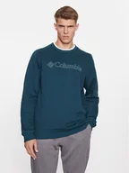 Bluzy męskie - Columbia Bluza M Logo Fleece Crew Niebieski Regular Fit - miniaturka - grafika 1