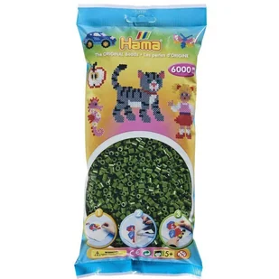 Hama 205-102 - zieleń lasu - 6000 koralików midi - Prace ręczne dla dzieci - miniaturka - grafika 1