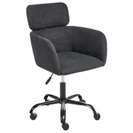 Fotele i krzesła biurowe - Beliani Krzesło obrotowe ALENA Boucle Czarny - miniaturka - grafika 1