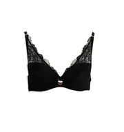 Biustonosze - Emporio Armani Eternal Lace Padded Biustonosz damski, czarny, 80A - miniaturka - grafika 1