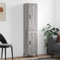 Szafki nocne - vidaXL Wysoka szafka, szary dąb sonoma, 34,5x34x180 cm - miniaturka - grafika 1