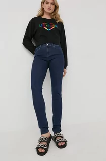 Spodnie damskie - Love Moschino jeansy damskie medium waist - grafika 1