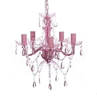 Lampy sufitowe - Vida Lampa wisząca 5 żarówek różowa V-240310 - miniaturka - grafika 1