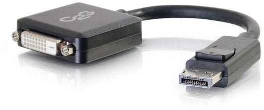 C2G 8in DisplayPort to DVI-D Adapter - DP to DVI D Adapter - Black – M/F