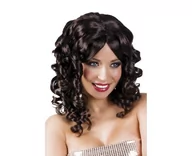 Dodatki do strojów karnawałowych - Boland peruka głowa loków Isabelle, jeden rozmiar, czarny - miniaturka - grafika 1