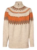 Swetry damskie - Vila - Sweter damski z dodatkiem alpaki  VIAlva, beżowy|wielokolorowy - miniaturka - grafika 1