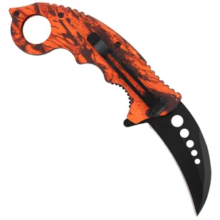 Nóż składany karambit Herbertz CJH Red Camo Aluminium, Black Blade (ART000138 - 572513) - Noże - miniaturka - grafika 3