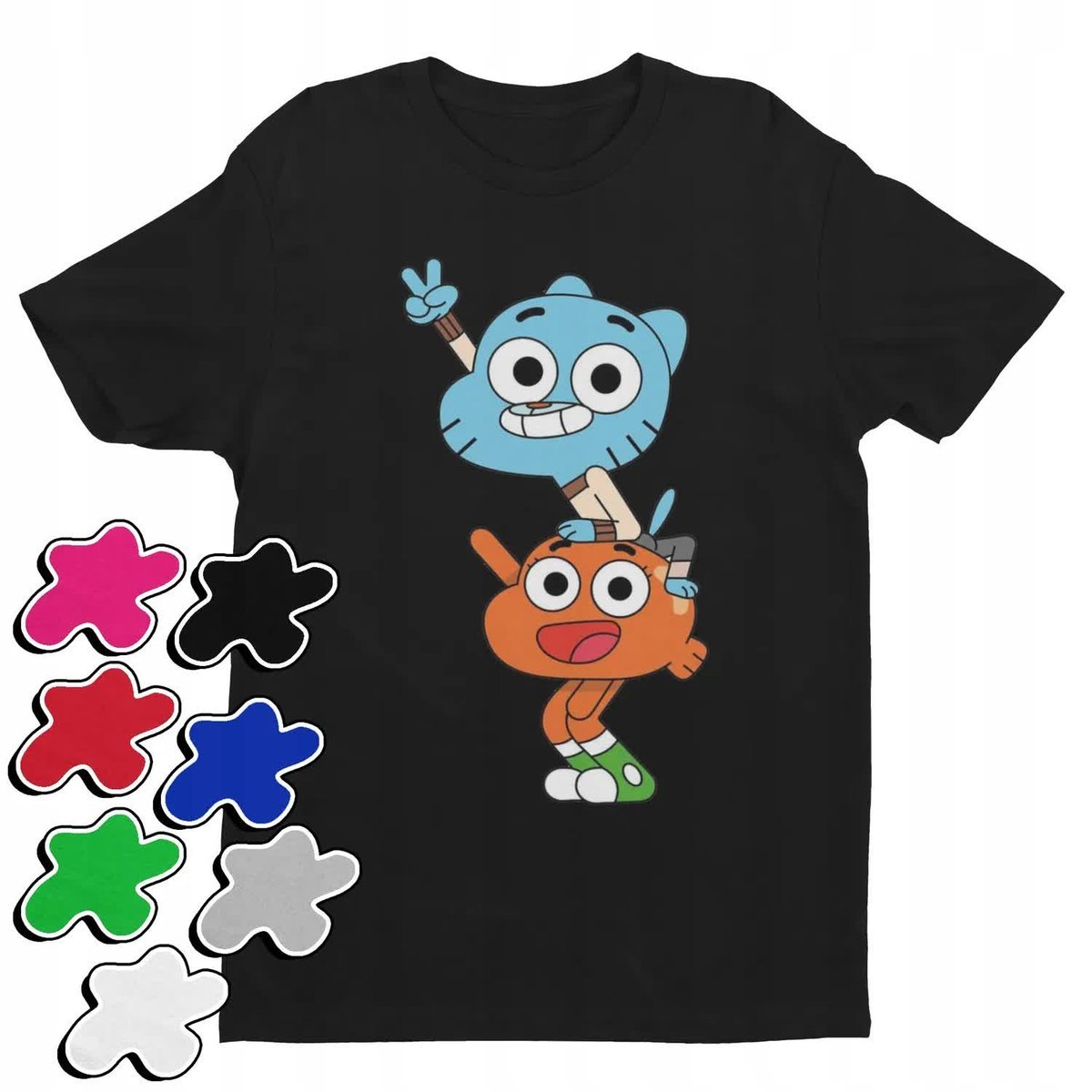 Koszulka T-Shirt Dziecięca Z Nadrukiem Gumball Darwin Różne -M 134-140