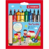 Kredki, ołówki, pastele i pisaki - Stabilo Flamastry TRIO SCRIBBI 8 sztuk - miniaturka - grafika 1