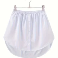 Spódnice - TEMU Ozdobne Guziki Asymetryczna Jednolita Spódnica, Swobodna, Luźna Spódnica Z Elastyczną Talią Na Wiosnę I , Odzież Damska - miniaturka - grafika 1