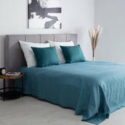 Narzuty - Narzuta na łóżko 260x260 Linen grey-blue, 260 x 260 cm - miniaturka - grafika 1