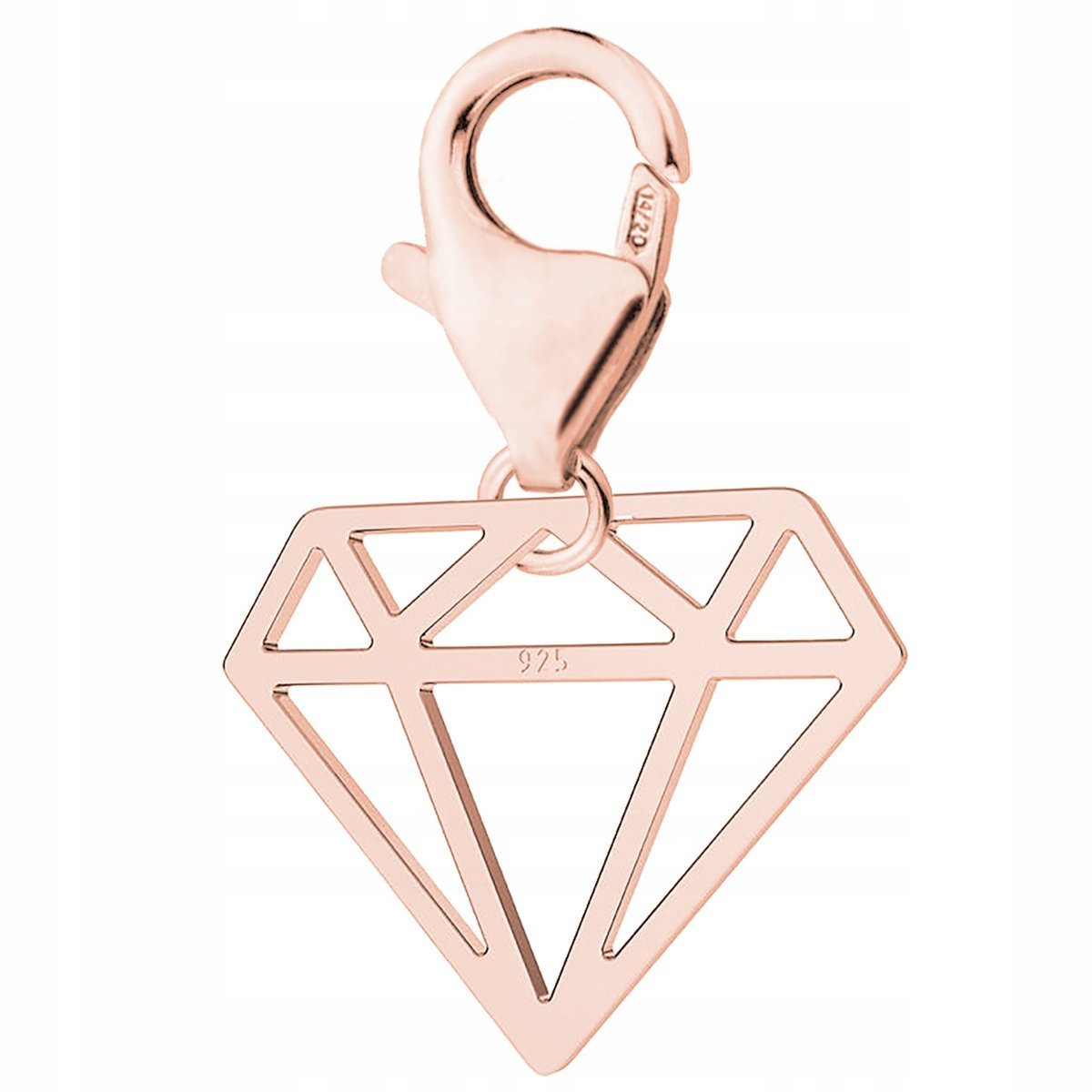 Zawieszka Pozłacana Blaszka z Diamentem Brylant Klejnot Diament SREBRO 925