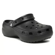 Klapki i japonki damskie - Crocs Klapki Classic Platform Clog 206750 Black - miniaturka - grafika 1