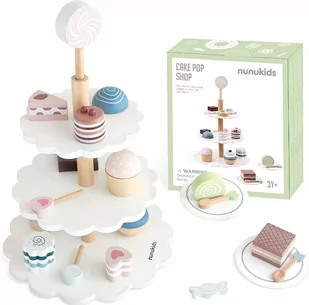 Drewniany zestaw patera z CIASTKAMI BABECZKAMI / Nunukids - Zabawy w naśladowanie dorosłych - miniaturka - grafika 1