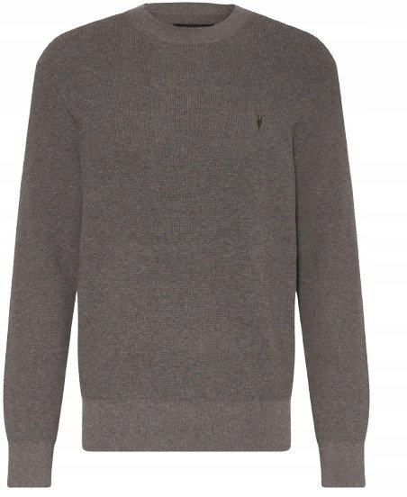 Allsaints Sweter Męski Bawełniany Z Okrągłym Dekoltem Szary L Kwd