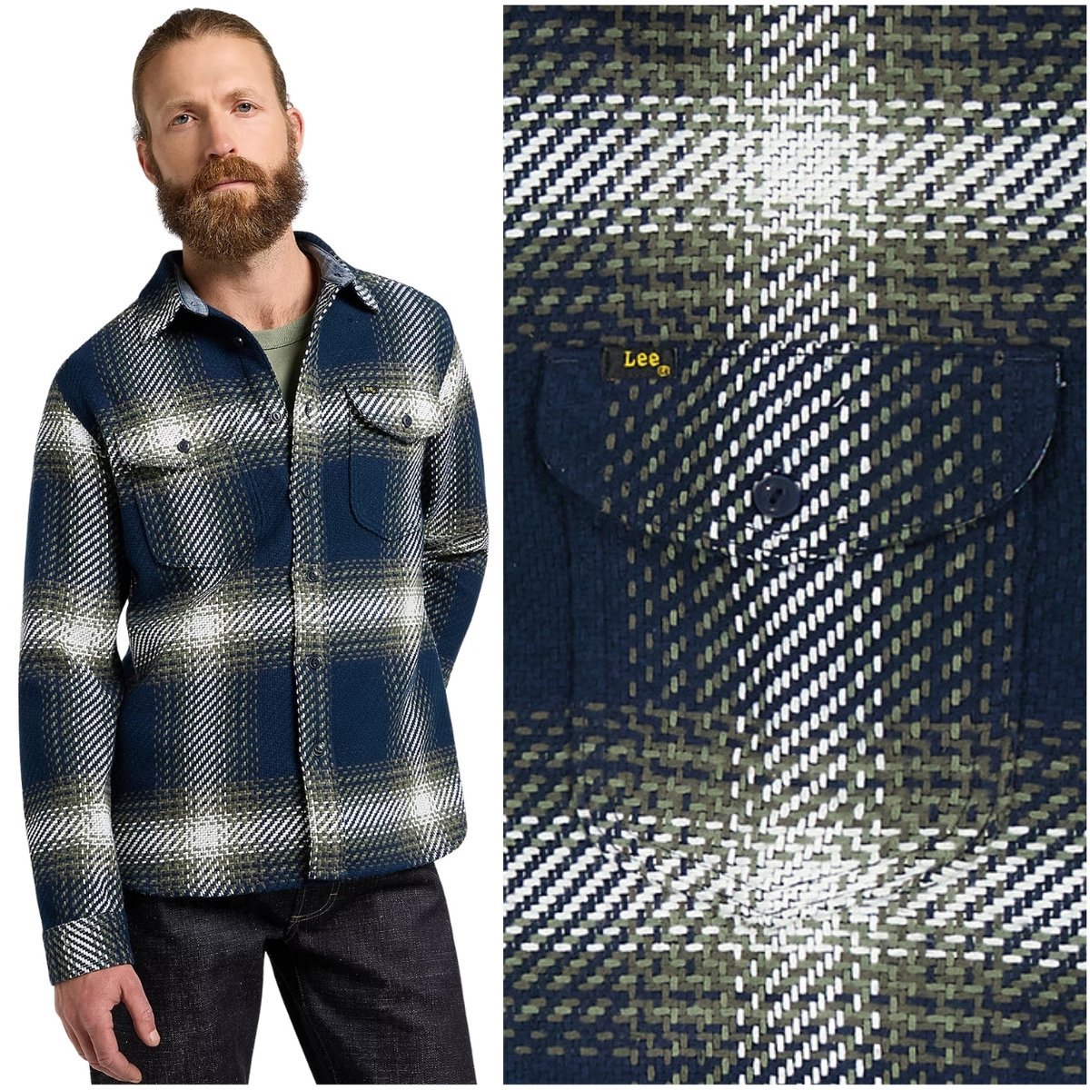 Lee 101 HERITAGE WW SHIRT gruba bawełniana koszula kurtka katana PREMIUM XL