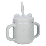 Kubki dla dzieci - FREEON KUBEK SILIKONOWY Z UCHWYTAMI SZARY 6M+ - miniaturka - grafika 1