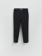 Spodnie damskie - Reserved - Spodnie cygaretki z paskiem - czarny - miniaturka - grafika 1