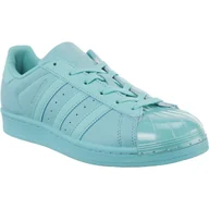 Trampki damskie - Adidas Superstar Glossy Toe W 529 niebieskie - miniaturka - grafika 1
