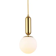 Lampy sufitowe - Pojedyncza lampa wisząca UNO DP0017-20 Step bańka metalowa biały złoty - miniaturka - grafika 1