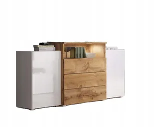 dwudrzwiowa Komoda Urban 150 cm szuflady półki - Komody - miniaturka - grafika 1