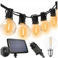 Girlandy - Girlanda Solarna Lub 230V Łańcuch Świetlny 16m+33x Żarówki Led W Zestawie - miniaturka - grafika 1