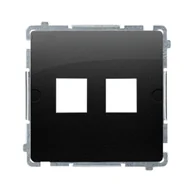 Inne akcesoria elektryczne - Kontakt Simon Pokrywa gniazd teleinformatycznych na Keystone płaska podwójna BASIC czarny mat - miniaturka - grafika 1