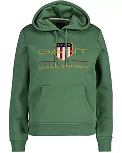 GANT Damska bluza z kapturem Archive Shield Sweat Hoodie Jade Green, standardowa - Bluzy damskie - miniaturka - grafika 1