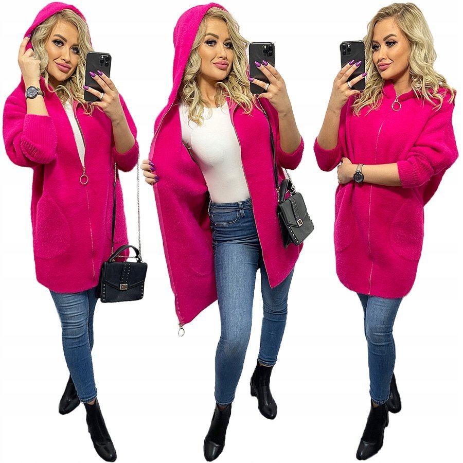 ALPAKI SUWAK PŁASZCZ WEŁNA KOLORY oversize DŁUGI