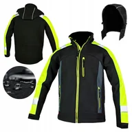 Odzież robocza - Kurtka męska SOFTSHELL robocza ODBLASKOWA WODOODPORNA z Kapturem BHP M - miniaturka - grafika 1