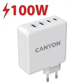 Ładowarki do telefonów - Canyon H-100 Fast Charge GaN 100W - miniaturka - grafika 1