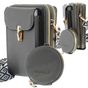 WYJŚCIOWA TOREBKA DAMSKA NA RAMIĘ KOPERTÓWKA SZARA WIECZOROWA PORTFELIK - Torebki damskie - miniaturka - grafika 1