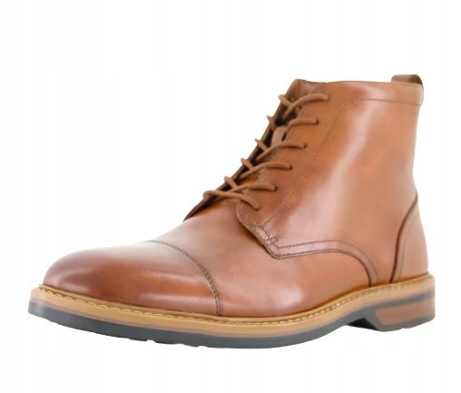 CLARKS ALDWIN BRĄZOWE SKÓRZANE MĘSKIE SZTYBLETY SZNUROWANE 41,5 1J0A