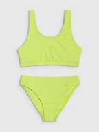 Stroje kąpielowe dla dziewczynek - 4F Kostium kąpielowy dwuczęściowy dziewczęcy - zielony 158/164 (12-14 lat) - miniaturka - grafika 1