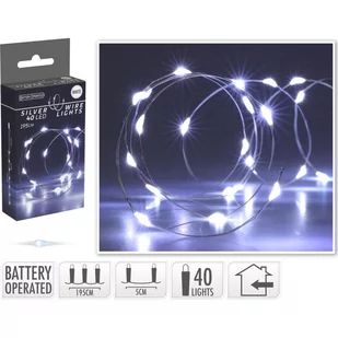 ŁAŃCUCH LED 40L BIAŁY na baterie 195cm 3x AA 1,5V - Taśmy LED - miniaturka - grafika 4
