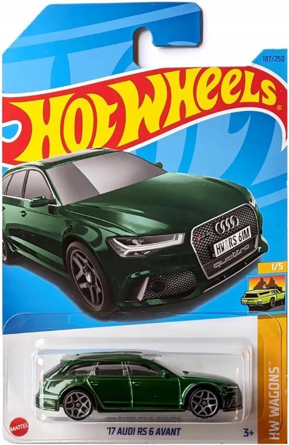 (Long Card)'17 Audi RS 6 Avant, green Hot Wheels 1:64