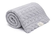 Koce i narzuty dla dzieci - Kocyk Warkocz 100% Wełny Merino Grey My Memi - miniaturka - grafika 1