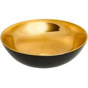 Umywalki - Invena Tinos umywalka 39,5 cm nablatowa okrągła czarny/złoty CE-43-027 - miniaturka - grafika 1