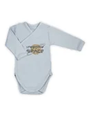 Body dla niemowląt - Niemowlęce body z długim rękawem kosmos popielate Nicol,r.56 - miniaturka - grafika 1