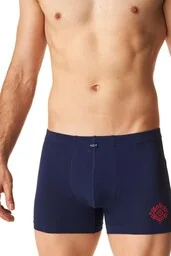 Bokserki męskie granatowe z subtelnym wzorem MXH 613 Key - Majtki męskie - miniaturka - grafika 1