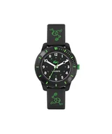 Paski - Lacoste Mini TENNIS Kwarcowy zegarek analogowy dla dzieci z silikonowym paskiem, czarny i zielony, Pasek - miniaturka - grafika 1