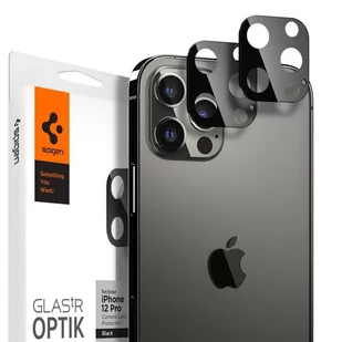 Spigen Szkło Optik.TR Camera Lens do Apple iPhone 12 6.1 Black AGL02304 - Szkła hartowane na telefon - miniaturka - grafika 1