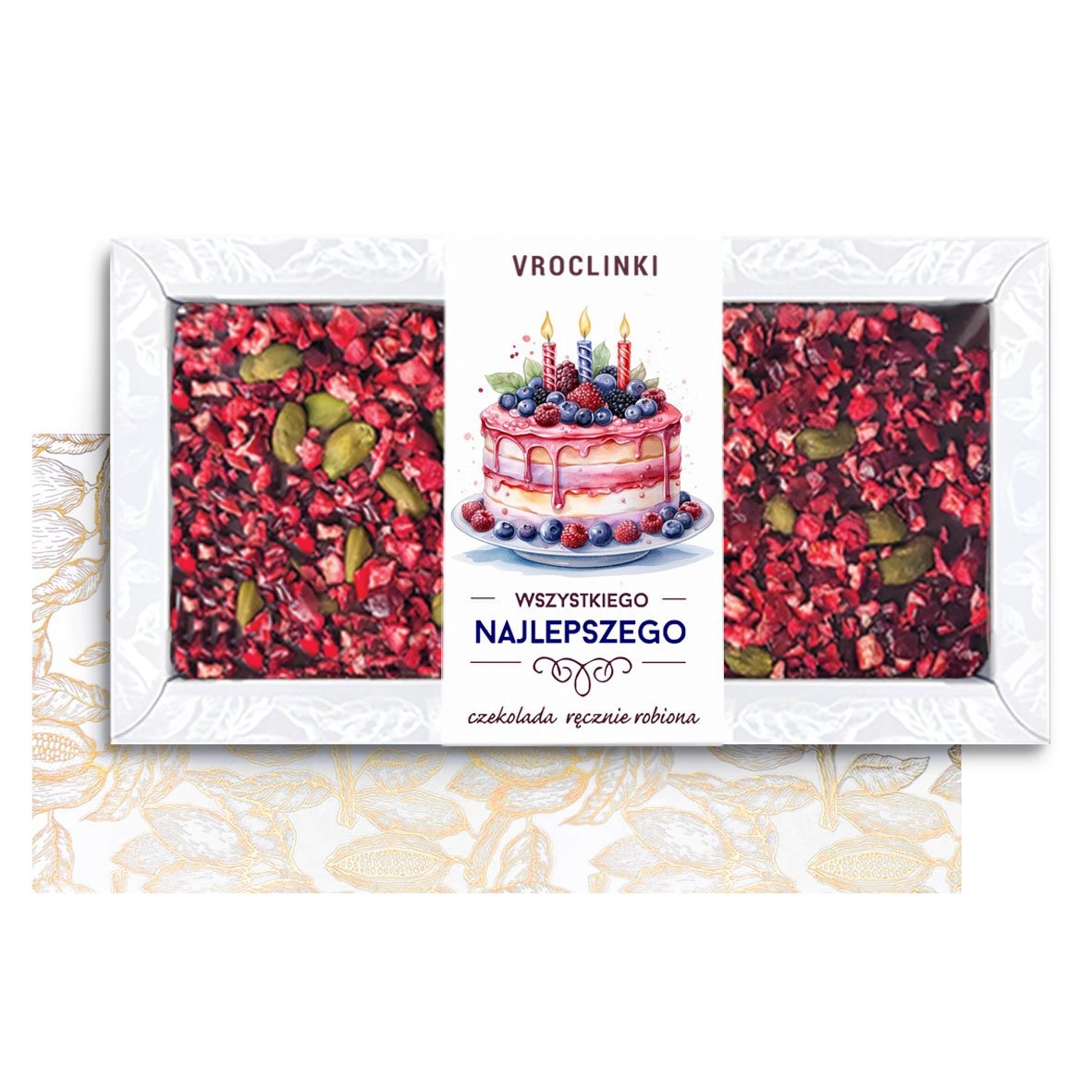Czekolada Deserowa z Żurawiną i Pistacjami na Urodziny (80g)