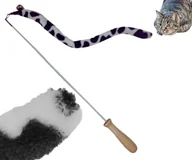 Zabawki dla kotów - Wędka dla kota zabawka z dzwoneczkiem czarna - miniaturka - grafika 1