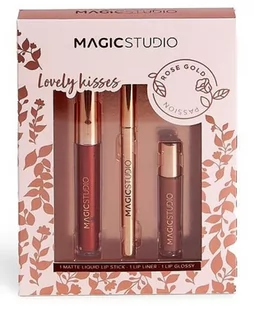 Magic Studio, Rose Gold, Zestaw do makijażu ust, 3 szt. - Zestawy kosmetyków damskich - miniaturka - grafika 1